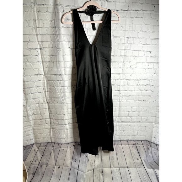 JASON WU LADIES BLACK HALTER MAXI FORMAL DRESS SZ (L) NEW WITH TAGS -RETAIL $300 - Picture 1 of 6